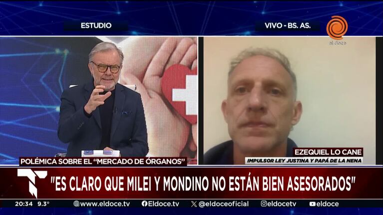 El impulsor de la Ley Justina cruzó a Mondino por el "mercado de órganos"