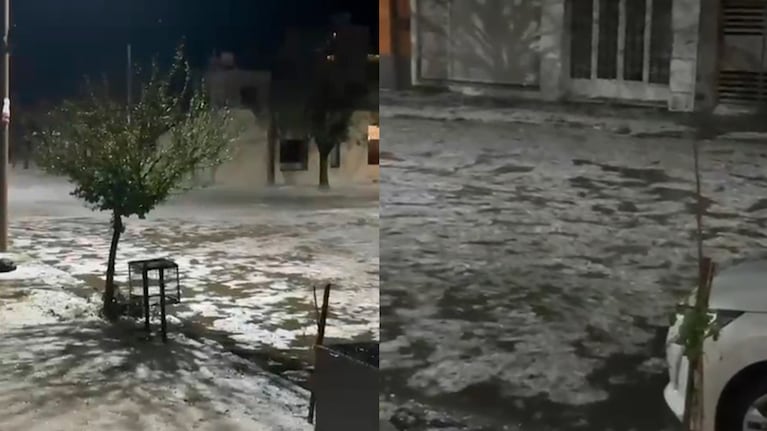 “Un río de granizo”: las impresionantes imágenes de la tormenta en el interior de Córdoba