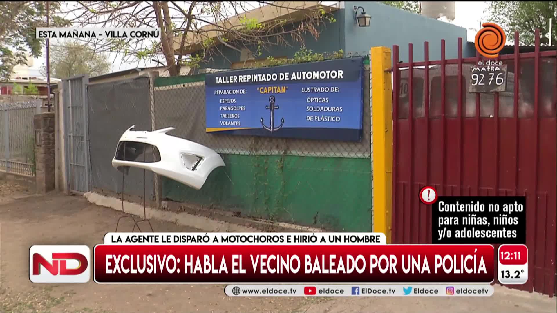 Habló el vecino baleado por una policía y cuestionó su accionar