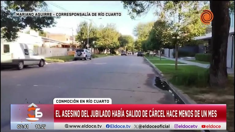 Vecinos relataron el horror del crimen del jubilado en Río Cuarto