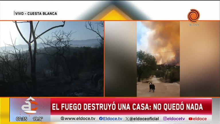 Cinco casas quemadas y 50 evacuados por el incendio en Cuesta Blanca