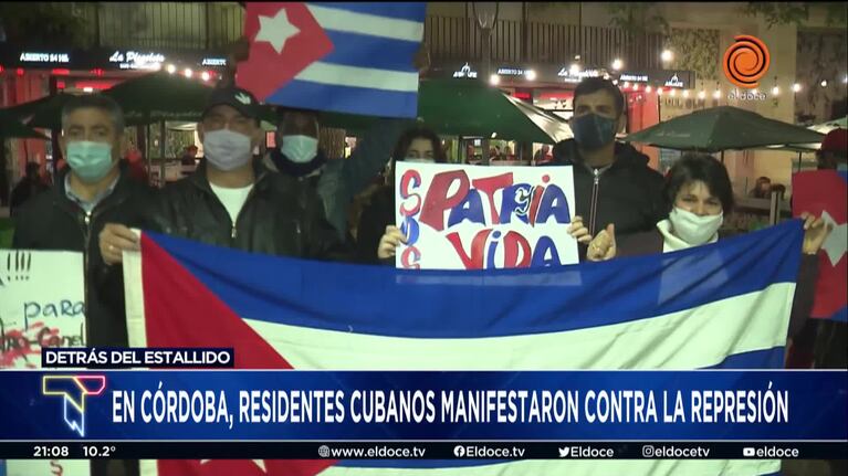 Cubanos residentes en Córdoba se manifestaron en contra de la dictadura