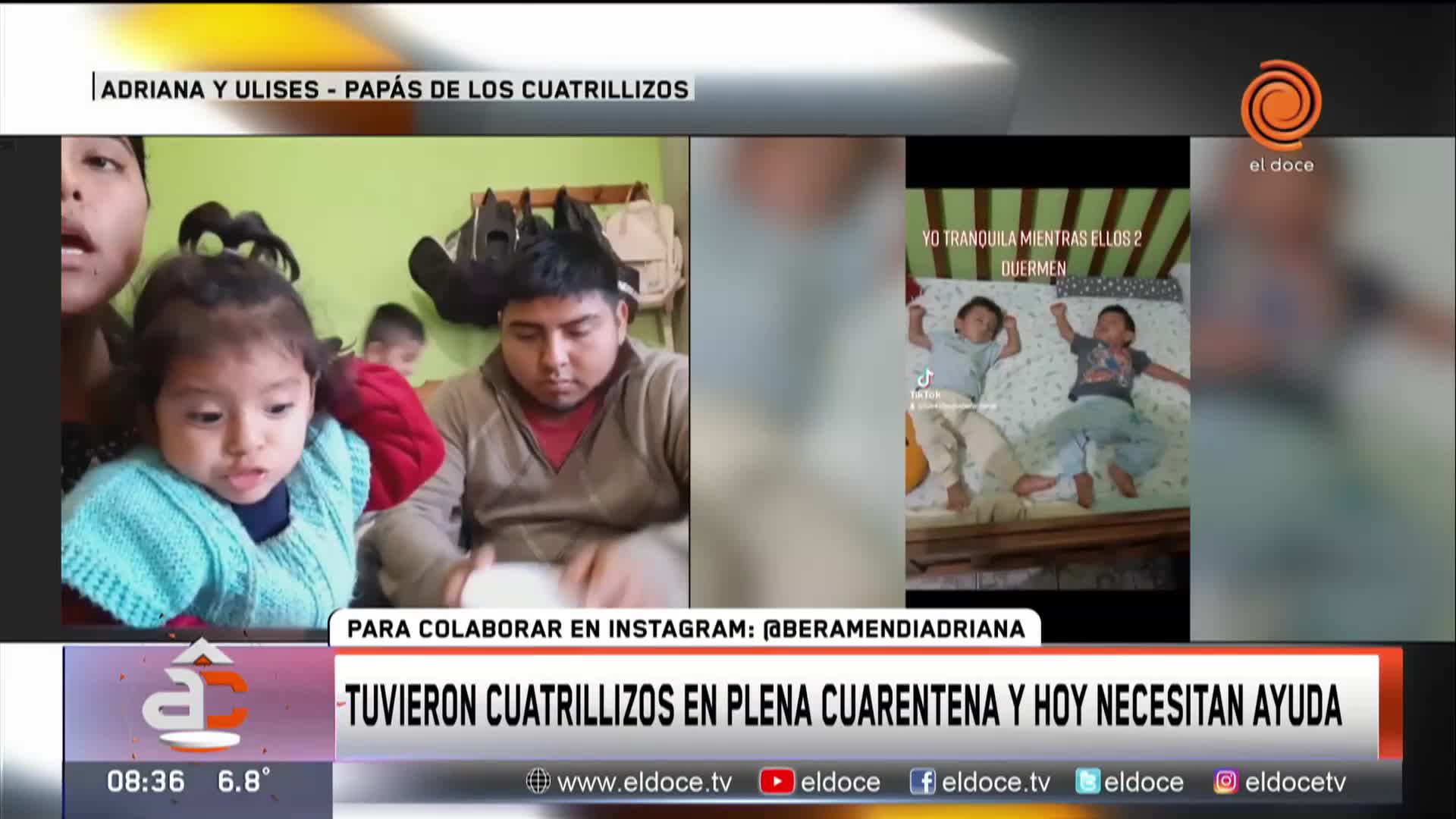 Una familia con cuatrillizos necesita ayuda