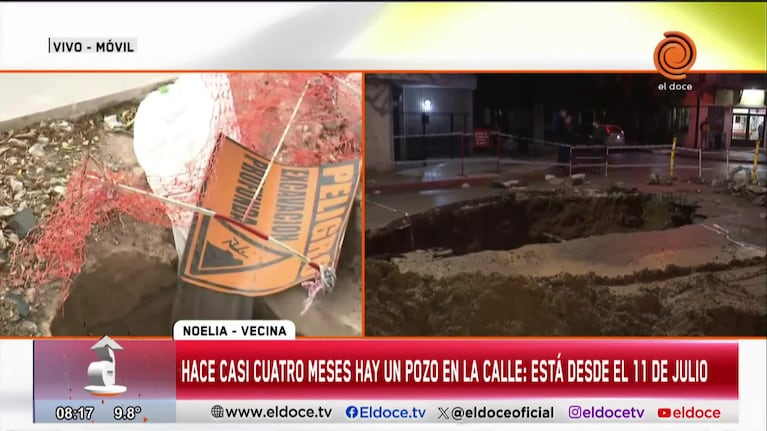 Hay un pozo de 3 metros desde hace 4 meses en barrio Colón: el reclamo de vecinos