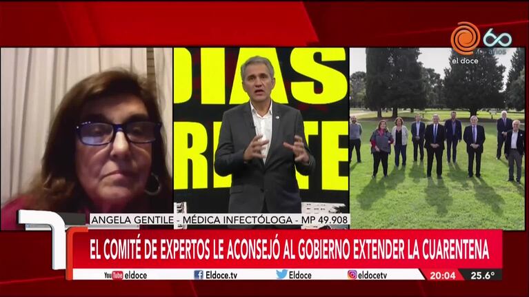 Ángela Gentile: "Vemos una curva de contagios controlada"