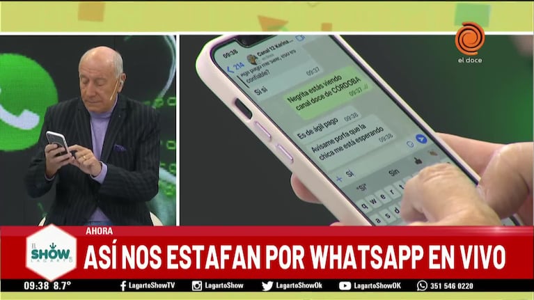 En vivo, el Lagarto mostró cómo lo intentaron estafar por WhatsApp: el video