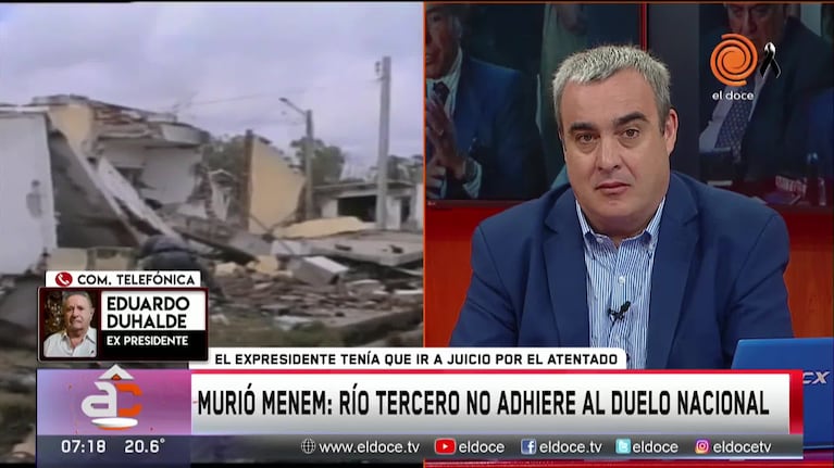 Murió Menem: Duhalde cuestionó al intendente de Río Tercero