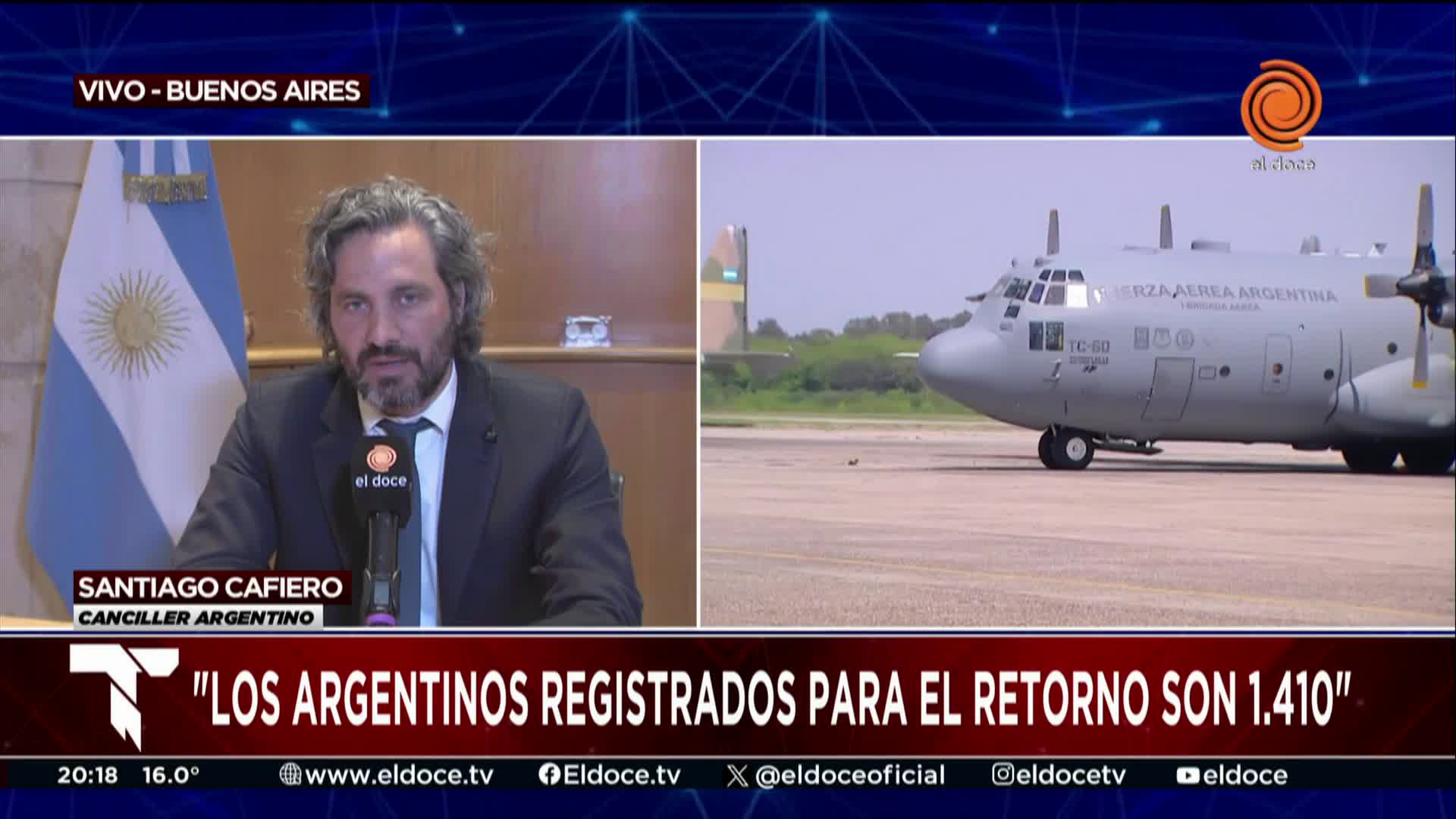 Cafiero explicó el operativo de repatriación de argentinos en Israel