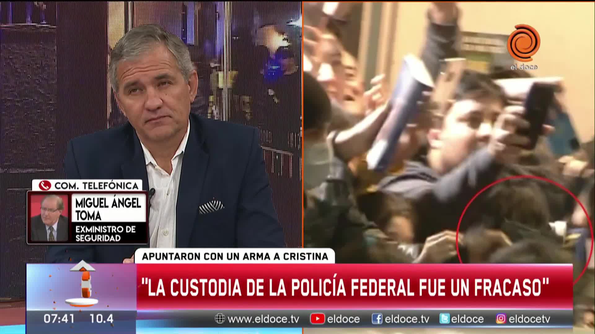 Miguel Ángel Toma cuestionó a el accionar de la custodia de Cristina Kirchner