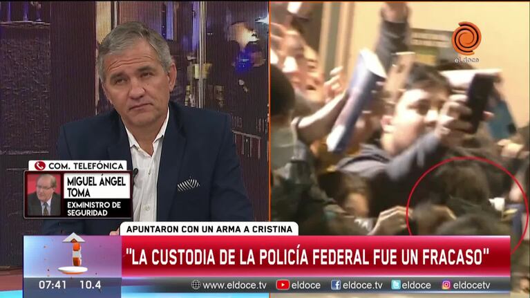 Miguel Ángel Toma cuestionó a el accionar de la custodia de Cristina Kirchner