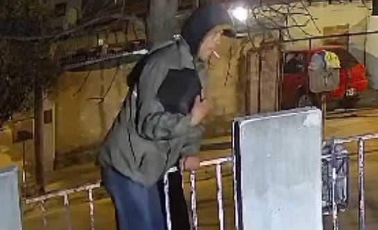 Trepó una reja y se robó la batería de un auto