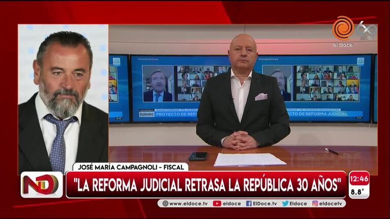 Campagnoli sobre la reforma judicial: "Retrasa la República 30 años"