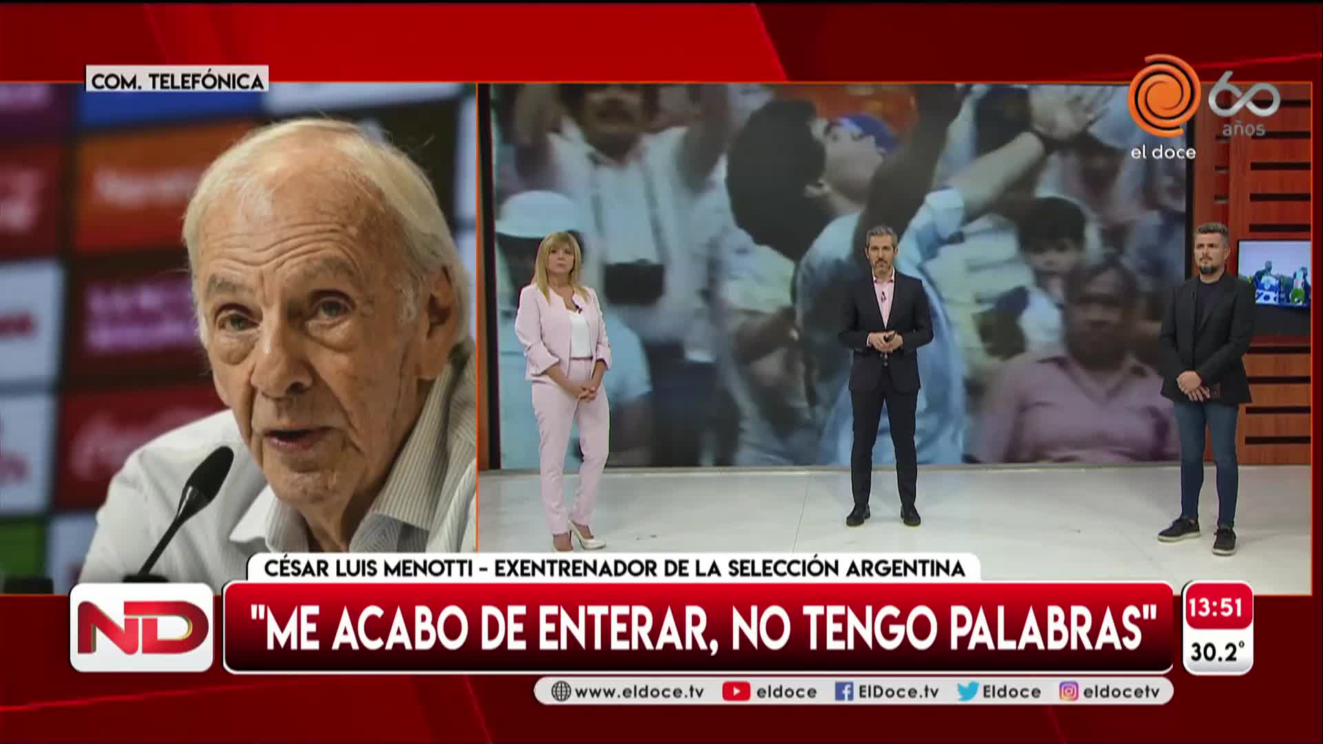 Menotti, tras la muerte de Diego: "Estoy muy mal, no lo puedo creer"