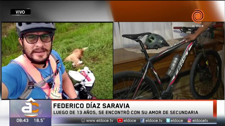 Recorrió 1600 km en bici para encontrarse con su primer amor