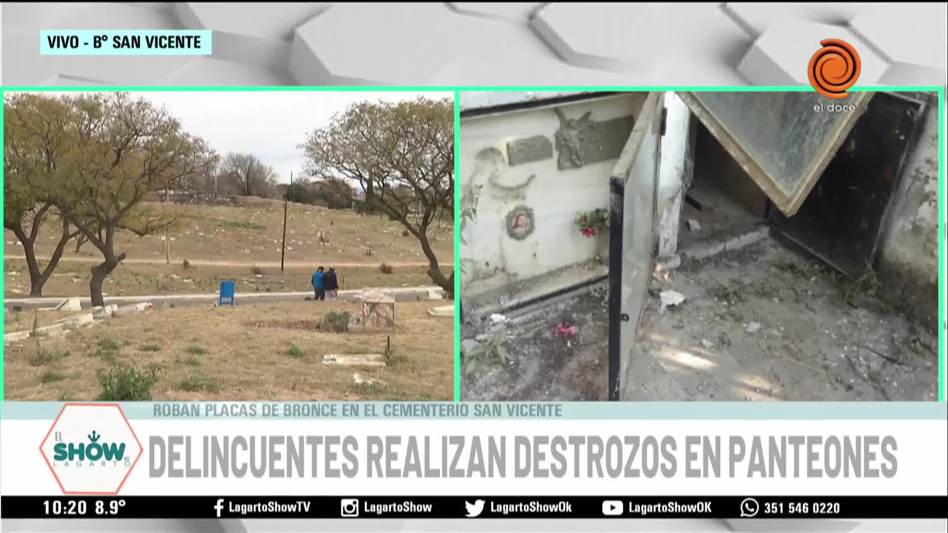 Vandalismo y robos en el cementerio San Vicente