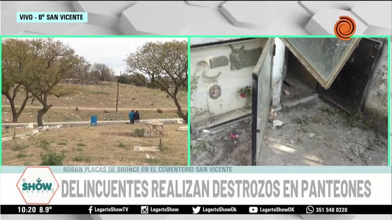 Vandalismo y robos en el cementerio San Vicente