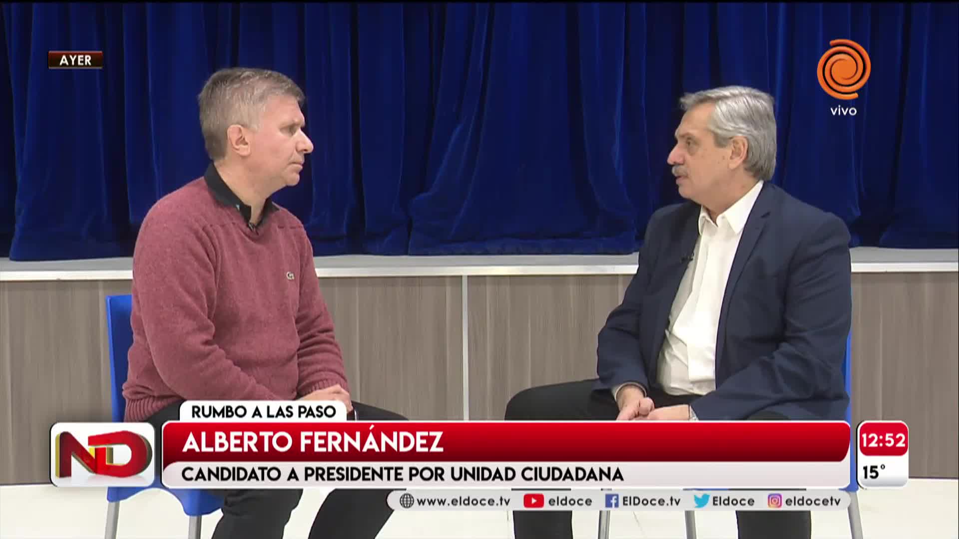 Alberto Fernández con El Doce: "Siempre critiqué el cepo cambiario"