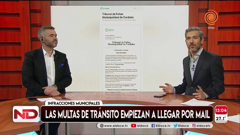 Las multas de tránsito municipal empiezan a llegar por mail