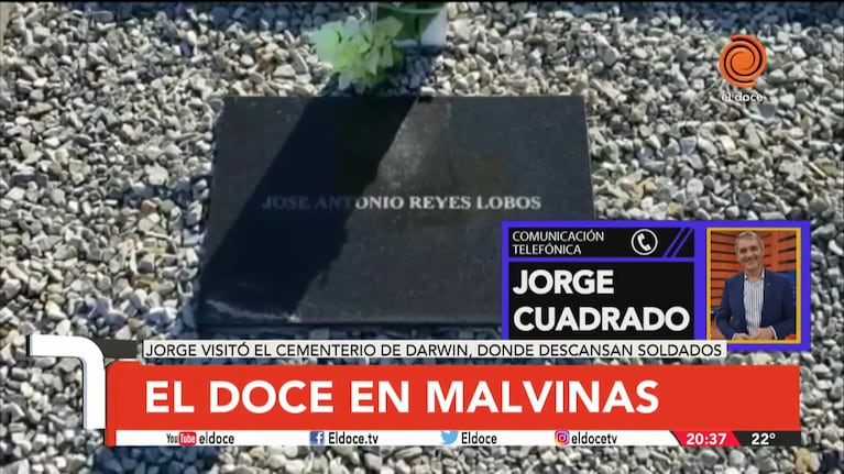 El Doce en Malvinas: la visita al cementerio de Darwin