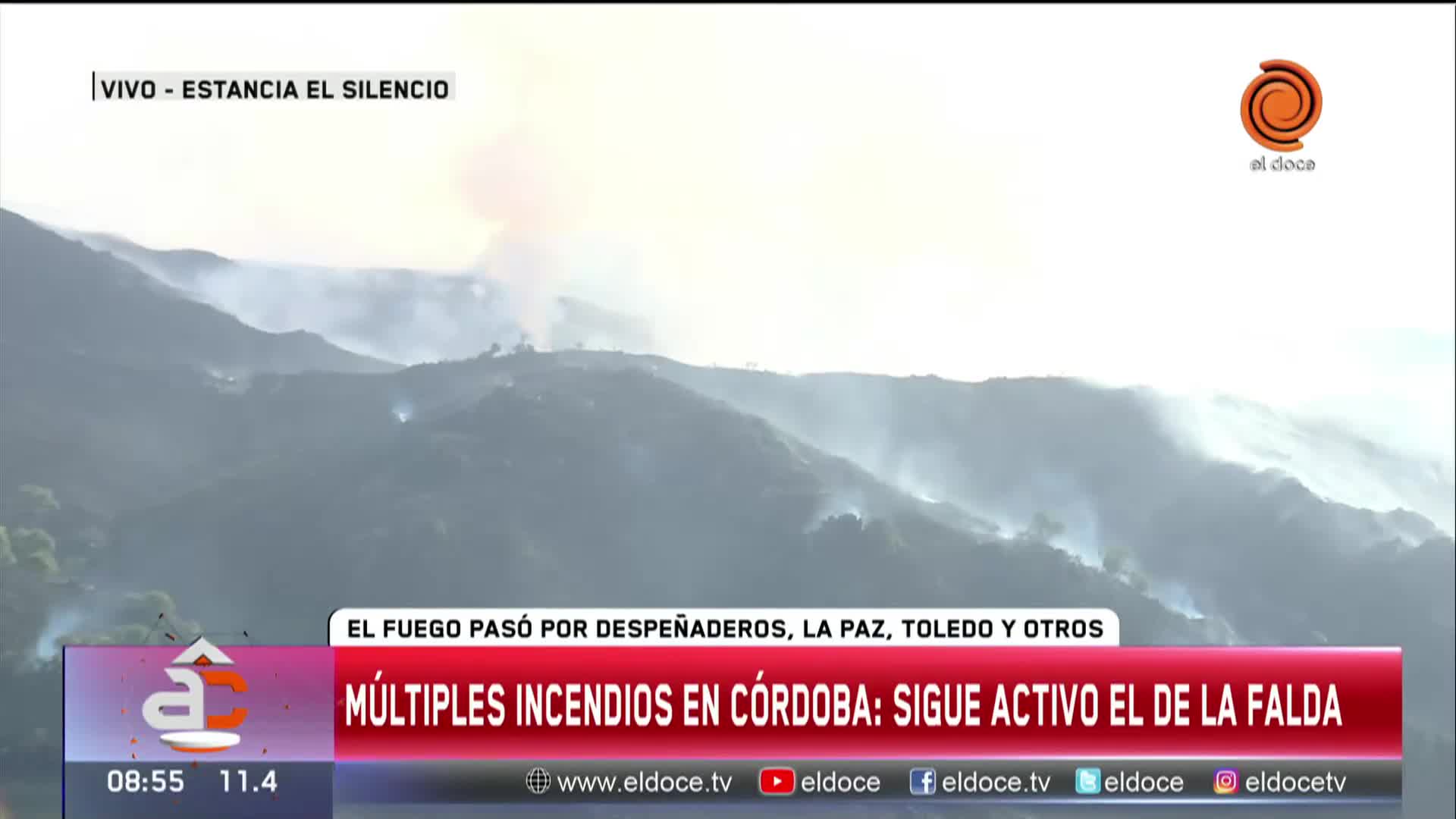 El fuego no da tregua y el viento complica la lucha contra las llamas