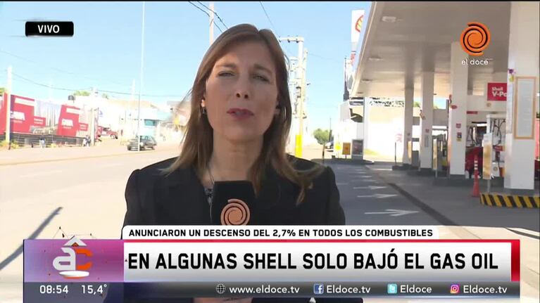 Irregular baja de los precios de las naftas en Shell