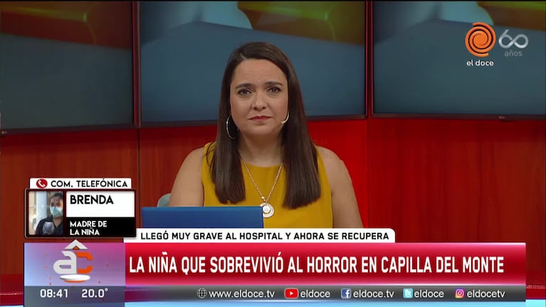 La niña apuñalada por su padre en Capilla del Monte está "muchísimo mejor"
