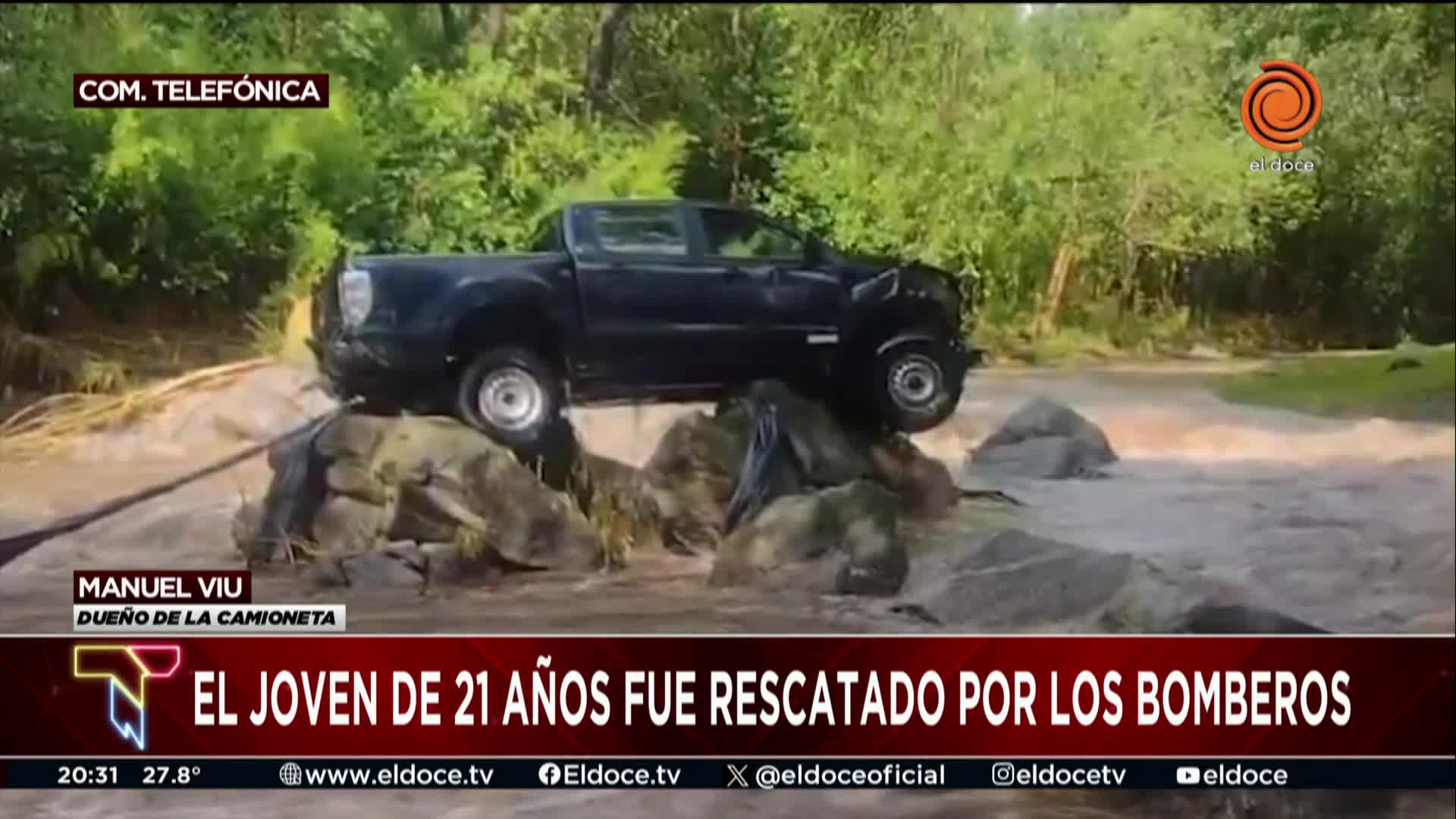 El testimonio del joven arrastrado por el agua en Villa General Belgrano