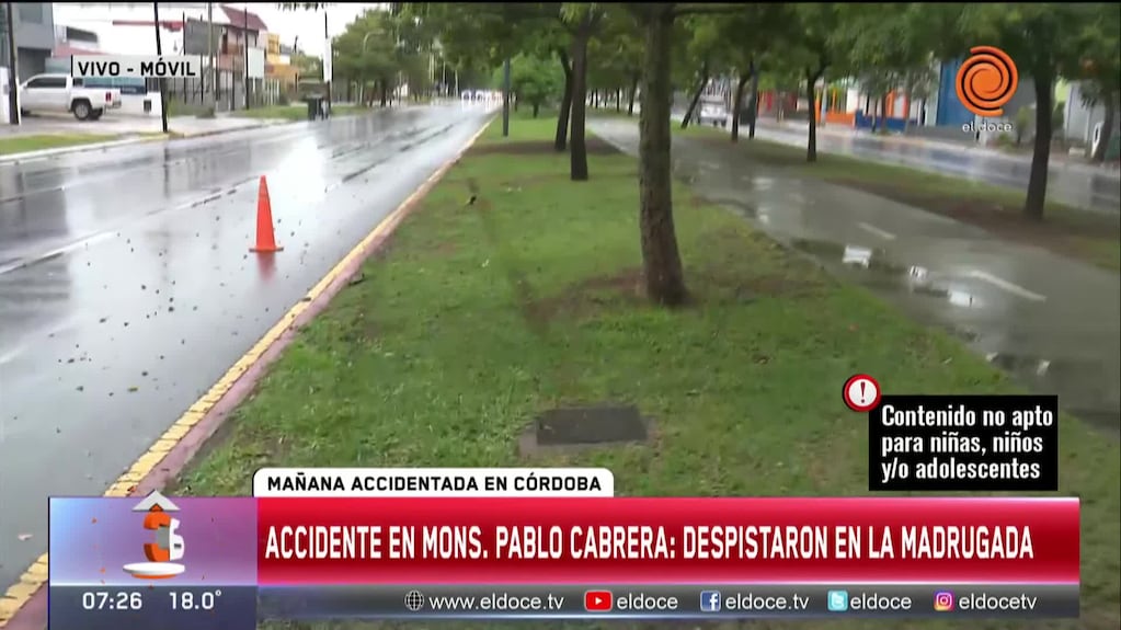 Despistaron y chocaron contra un poste de luz en Córdoba