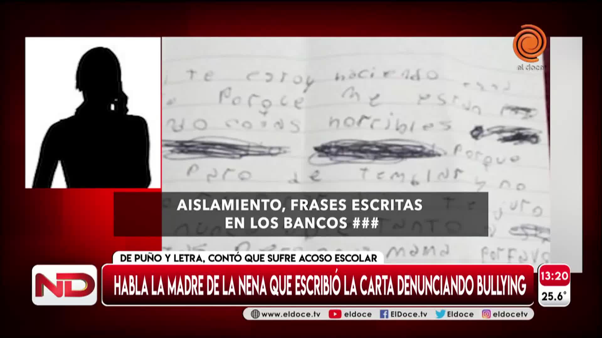 Habló la mamá de la nena que escribió una carta para contarle que sufre bullying