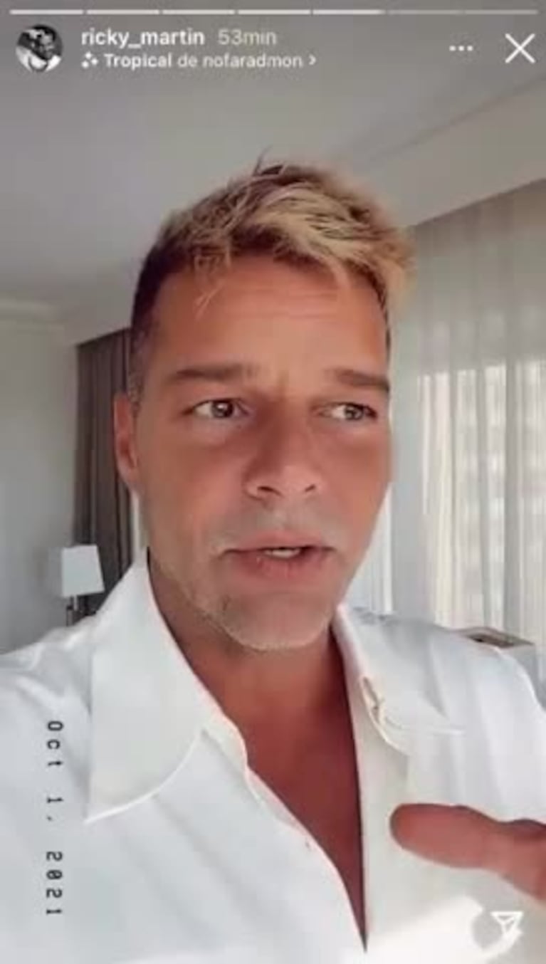 El descargo de Ricky Martin sobre su rostro