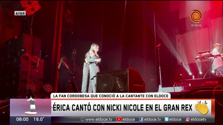 La fan cordobesa cantó con Nicki Nicole en el Gran Rex