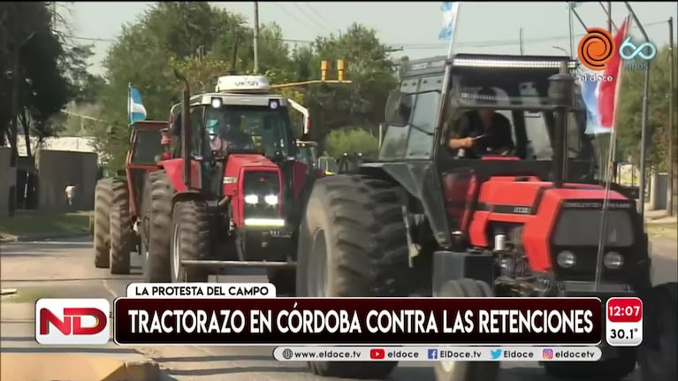Tractorazo en Córdoba contra las retenciones