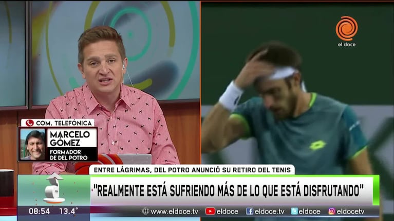 El histórico formador de Del Potro: "Está sufriendo más de lo que está disfrutando"