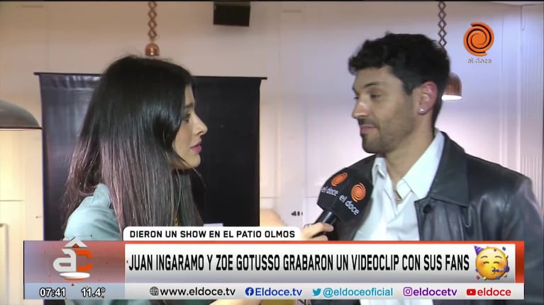 Juan Ingaramo y Zoe Gotusso grabaron un videoclip con sus fans