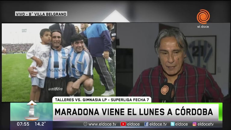 Mucha expectativa por la llegada de Maradona a Córdoba