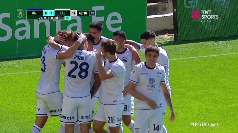 Gran jugada de Talleres y gol de Retegui para el 1-0 a Unión