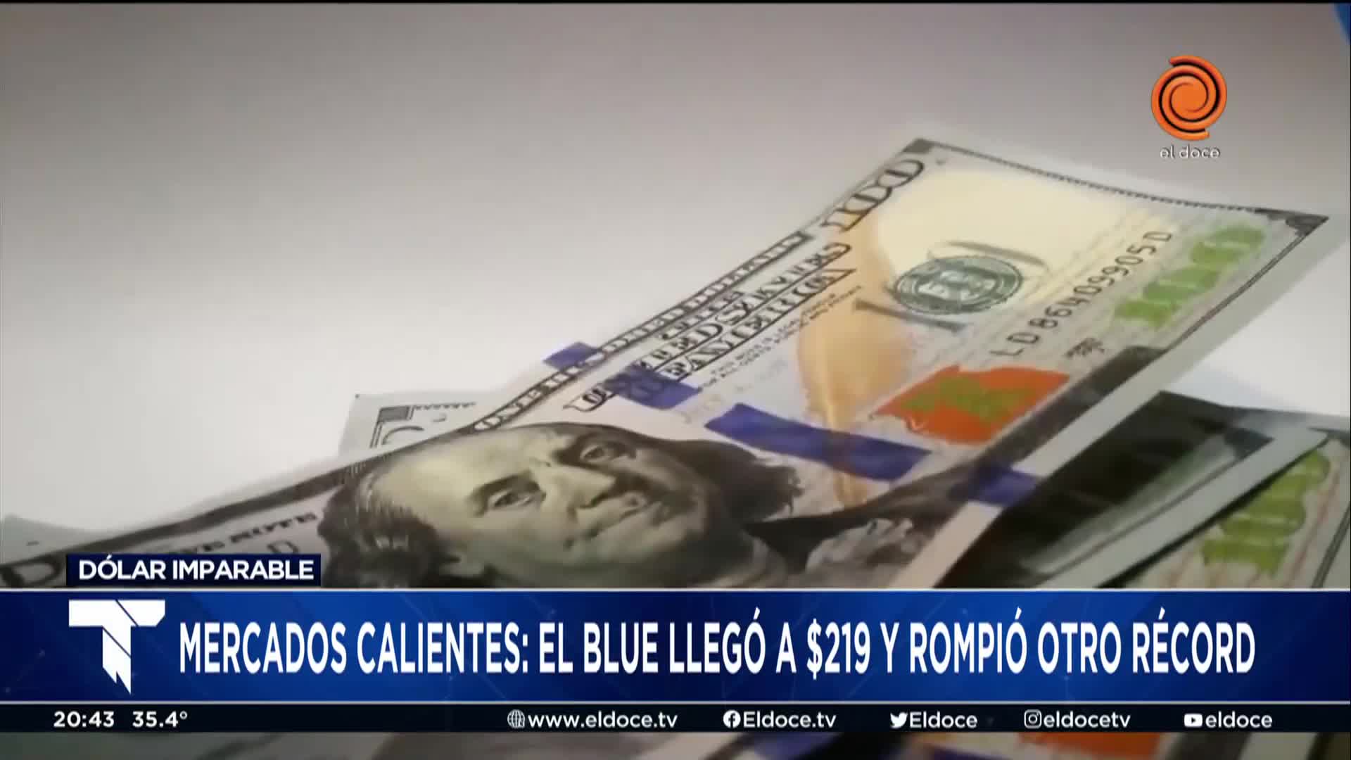 A la espera de un acuerdo con el FMI, el dólar blue llegó a los $219