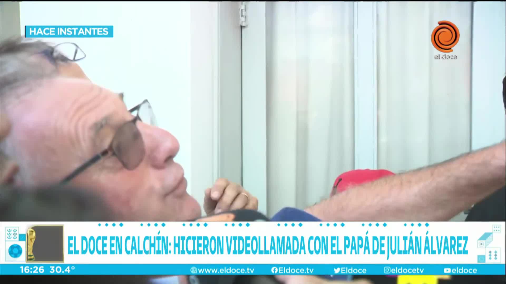 Momento único con el padre de Julián Álvarez