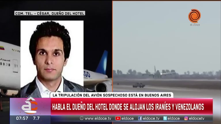 Habló el dueño del hotel donde están alojados los tripulantes del avión retenido