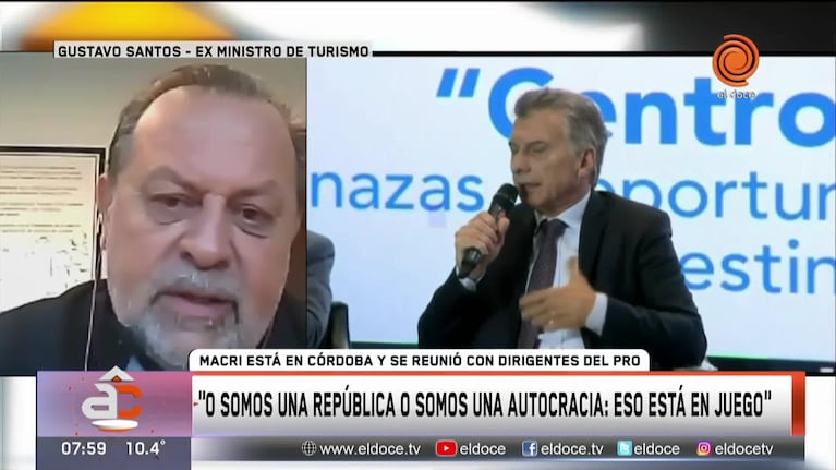 Santos con Macri en Córdoba: "O somos una república o una autocracia"