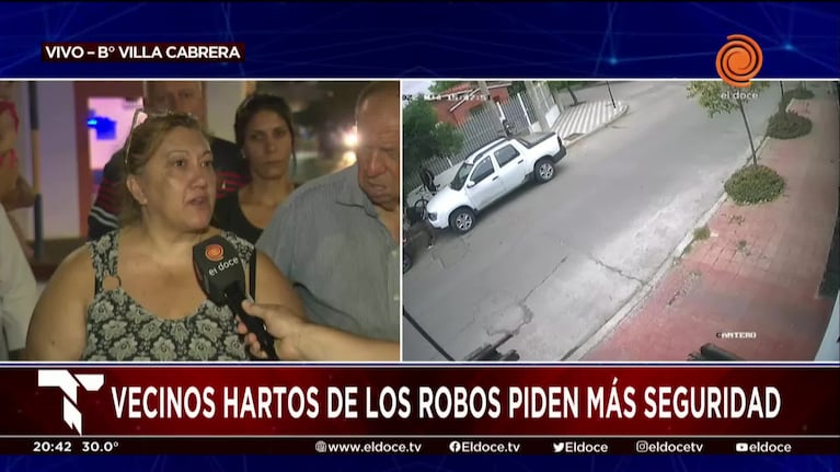 Vecinos de Villa Cabrera, hartos de los robos en el barrio