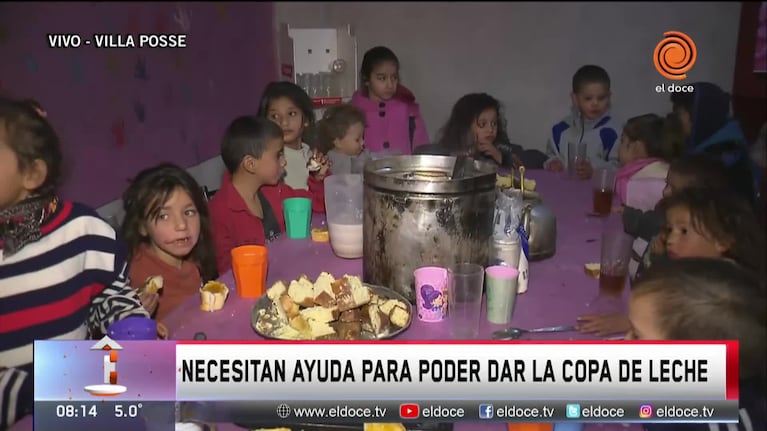 Le dan la copa de leche a 55 chicos y ante la crisis necesitan ayuda