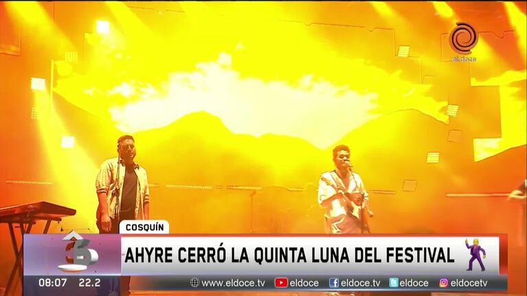Ahyre cerró la quinta noche del Festival de Cosquín