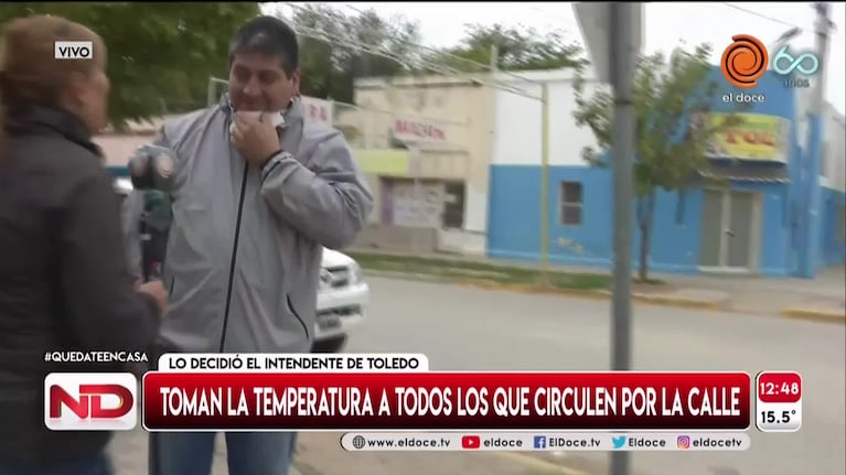Toledo: una brigada le controla la fiebre a quienes salen a la calle