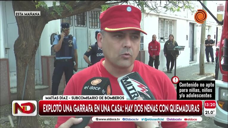 Explotó una cocina y hay dos nenas heridas
