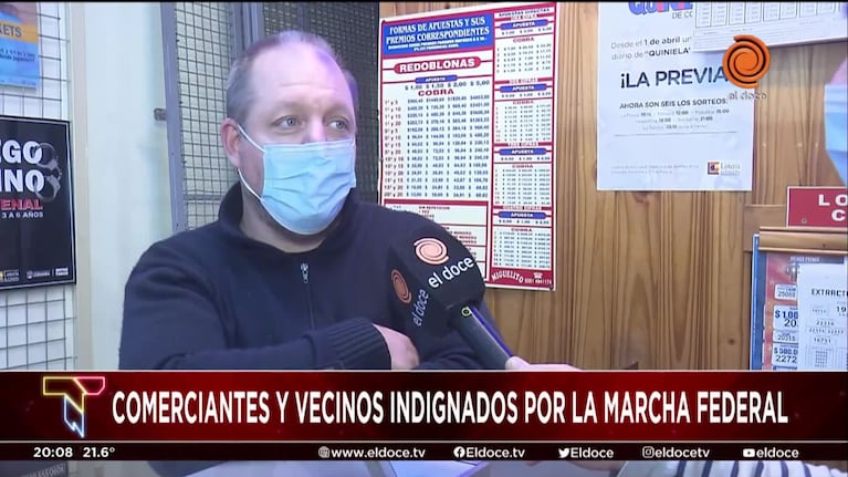 Comerciantes del centro, indignados ante la marcha federal piquetera
