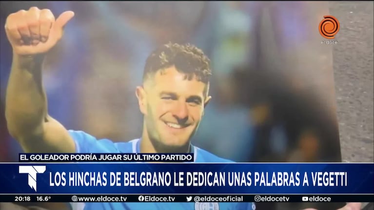 Los hinchas de Belgrano declararon su amor por Vegetti