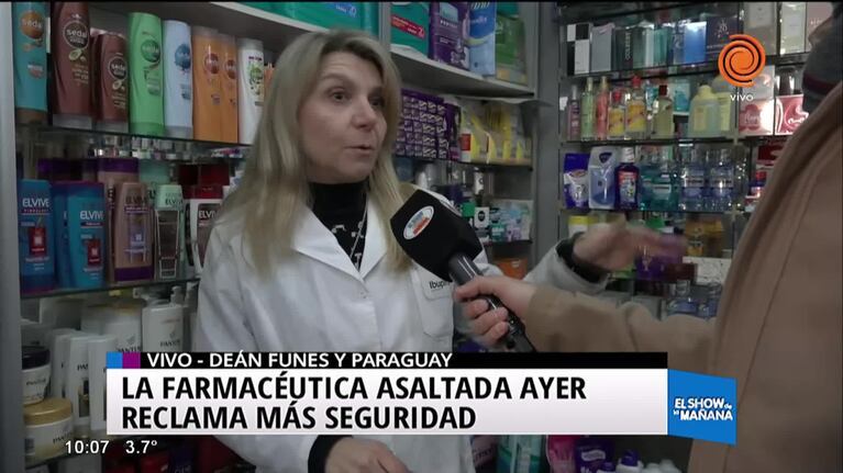 Habló la farmacéutica maniatada