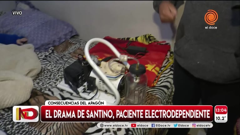 El drama de Santino por el apagón