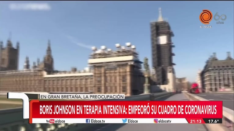 Boris Johnson, en terapia intensiva por coronavirus